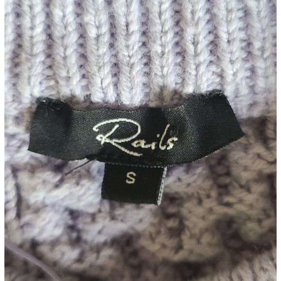 Rails Amy Sweater Lavender Women's Size Small Classic Cable Knit Crop Style Tie - Picture 6 of 12